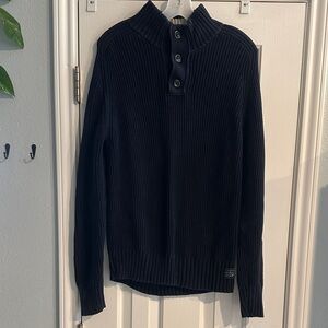 American Eagle Outfitters Y2K 2000s Navy Ribbed Mock Turtleneck Sweater Men’s L